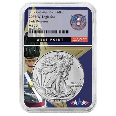 2025 (W) $1 American Silver Eagle NGC MS70 ER West Point Core - Image 1 of 2