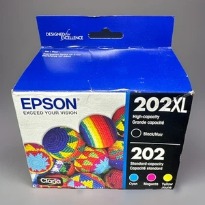 Epson Genuine 202XL Black 202 Cyan Magenta Yellow Ink - 01/2025 - Free Shipping - Picture 1 of 8
