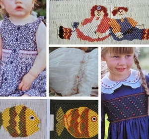 Raggedy Ann Fish Bonnet Christening Smocking Embroidery Pattern Magazine 36 - Picture 1 of 20