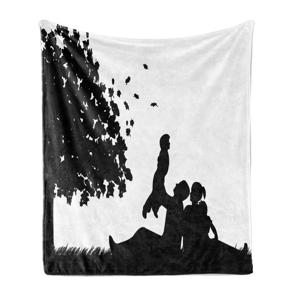 Familie Weich Flanell Fleece Decke Picknick-Herbst-Jahreszeit-Baum - Bild 1 von 1