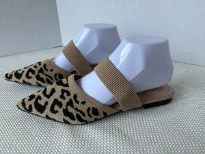 Ballerine Cuccoo donna taglia 38 stampa animalier marrone chiaro nero mules punta mandorla - Foto 1 di 11