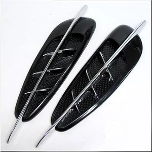 Car Hood Fender Air Scoop Decoration Vent Cover BLACK X 2 PIECES - Picture 1 of 3