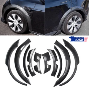 Carbon fiber pattern Fender Flare Wheel Arch Cover Trim For Tesla Model Y 2020- - Picture 1 of 14