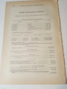 1888 Zugdokument BEAVER VALLEY RAILROAD Blakeman Kansas seltener Bericht Rawlins  - Bild 1 von 6