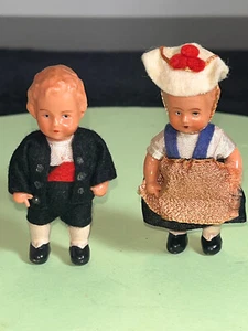 Muñecas de Colección Miniatura Étnica Holandesa Alemana Niño y Niña Brazos Articulados Piernas 3" - Imagen 1 de 9