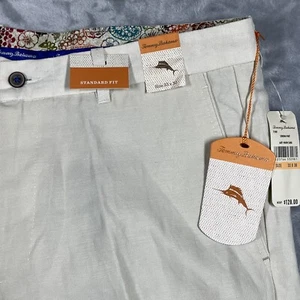 Tommy Bahama Sonoma Pant Mens 33X30 Altered (33X26.5) Beige Linen Blend NEW $128 - Picture 1 of 7