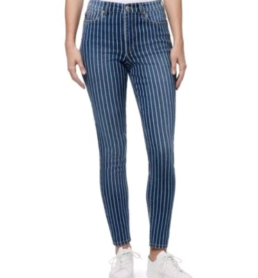 Pantalones de mezclilla Chaps para mujer talla 12 azul corte ajustado a rayas tiro alto precio de venta sugerido por el fabricante 54 USD Foto 1 de 4