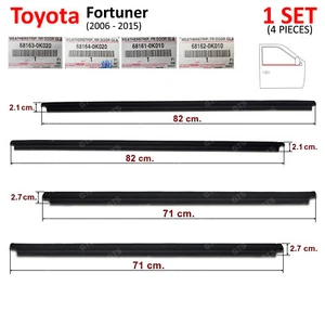 For Toyota Fortuner SUV 2WD 4WD 2006 - '15 Set 4Dr Outer Weatherstrip Door Belt - Picture 1 of 11