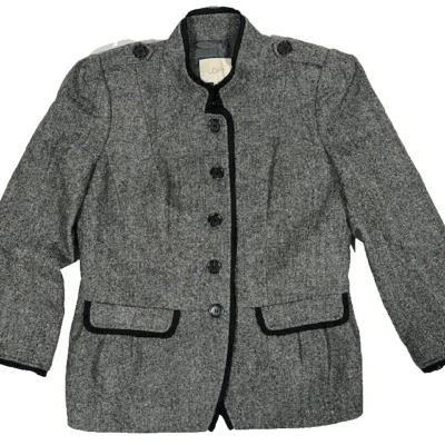 Loft Petites Women's Wool Jacket 2P Gray 5 Button - Image 1 of 4