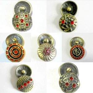 Click System Druckknopf Schmuckgestaltung Metall Glitzer Bronze Rot Rosa 18 mm - Bild 1 von 15