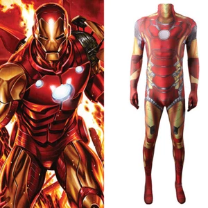 The Avengers Iron Man Mark Jumpsuit Tony Stark Cosplay Costume Halloween Adults - Picture 1 of 10