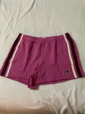 NOVO COM ETIQUETAS SHORTS RELAXADO VICTORIA'S SECRET ROSA HERA LÃ GRANDE VERMELHO VIOLETA - Imagem 1 de 4