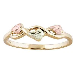 Three Leaves - Black Hills Gold Ring / Custom Made in USA Gift Box - Picture 1 of 3