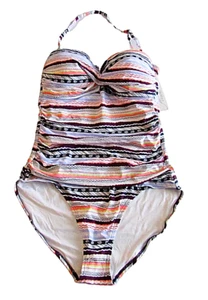 Anne Cole Size 10 Striped One Strap Halter One Piece Swimsuit - Picture 1 of 6
