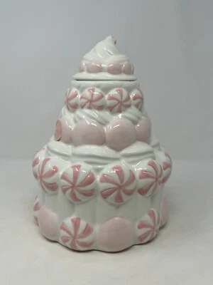 Pastel Pink Peppermint Candy Cookie Jar Holiday by Peppermint & Pine Christmas - Image 1 of 4
