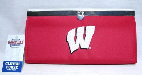 University Of Wisconsin Badgers Ladies Clutch Purse Chain Fashion Wallet Bag B15 Cover