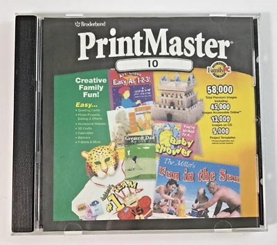 PrintMaster 10 Mattel Interactive CD-ROM Windows 2001 - Image 1 of 4
