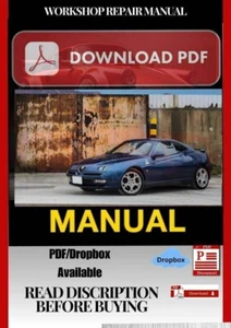 WORKSHOP MANUAL SERVICE & REPAIR GUIDE for ALFA ROMEO SPIDER GTV 1995-2006 - Picture 1 of 1