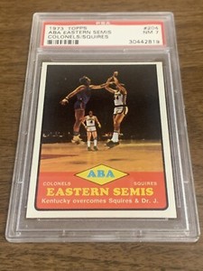 1973-74 Topps ABA EASTERN SEMIS COLONELS/SQUIRES #204 PSA 7 NM Dr. J