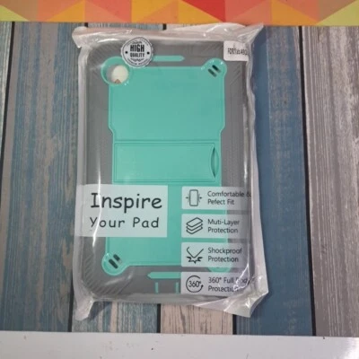 Samsung Galaxy Tab A9 Case (8.7") 2023 Kids Shockproof Cover W/Stand TEAL & GREY - Image 1 of 4