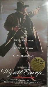 Wyatt Earp (VHS, 1994, 2-Tape Set) Kevin Costner Dennis Quaid Gene Hackman New - Picture 1 of 4