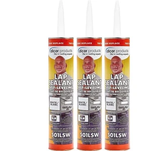 Dicor 501LSW-1 3 PACK Self-Leveling Lap Sealant White 10.3oz Tube RV Roof Repair - Foto 1 di 2