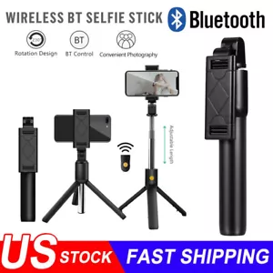 Selfie Stick Tripod Remote Desktop Stand Cell Phone Holder For iPhone Samsung US - Picture 1 of 19