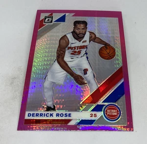 2019-20 Optic Derrick Rose Hyper Pink Prizm Detroit Pistons #116 - Picture 1 of 3