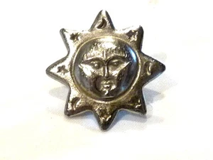 Schmuck Silberlegierung selten Knopfabdeckung Vintage Sonne ideal als Geschenk - Bild 1 von 3