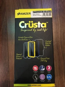 Amzer Crusta iPhone 6 Plus,Tempered Glass Case  Retail Packaging, Black on Green - Picture 1 of 3