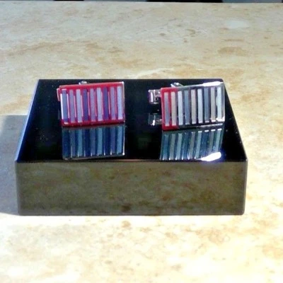 DOLAN BULLOCK 纯银复古全新袖扣衬里美国制造  — 第 1/3 张图片