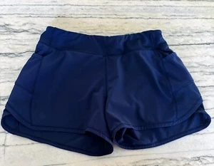 Athleta Girl Record Breaker 3 inch Blue Shorts Size L/12 - Picture 1 of 8