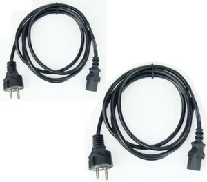 2 x ADAM HALL 2 m Kaltgerätekabel Netzkabel Schuko Kaltgeräte Strom Kabel C13 - Picture 1 of 5