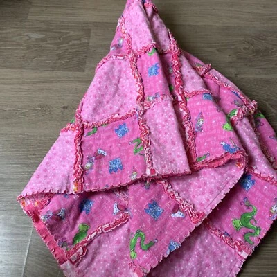 "Manta colcha de trapo rosa niña bebé/niño 42""x 54""" Foto 1 de 4