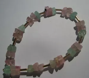 CeS Armband rosa, pink Turmalin Nuggets Verdelith, Wassermelonenturmalin - Bild 1 von 4