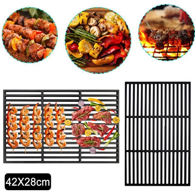 2 Stück Grillrost Gußeisen Gussrost Grillgitter Grill Emailliert Grillaufsatz DE - Bild 1 von 4