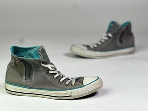 Converse Chuck Taylor All Star High Damenschuhe grau türkis seitlicher Reißverschluss Größe 9 - Bild 1 von 9