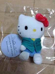 Sanrio Attack on Titan Munyugurumi Maskottchen Hello Kitty Plüschpuppe Spielzeug Neu - Bild 1 von 5