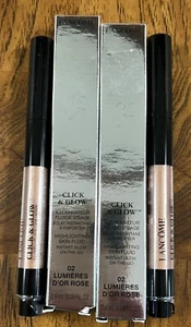 2x Lancome Click & Glow liquido per la pelle evidenziante - 02 rose Lumieres - 0,08 once - Foto 1 di 3
