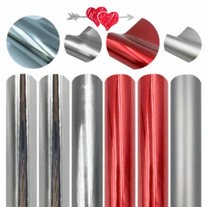 Chrome Permanent Adhesive Craft Vinyl 6 Sheets 12"x 10" Bundle Film for Cut - Picture 1 of 7