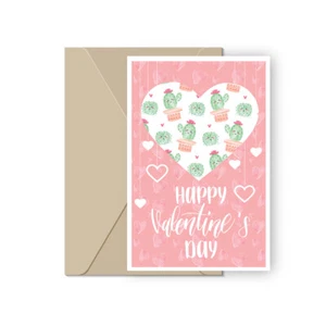 Biglietto di buon San Valentino | Biglietto di auguri succulento - Foto 1 di 3