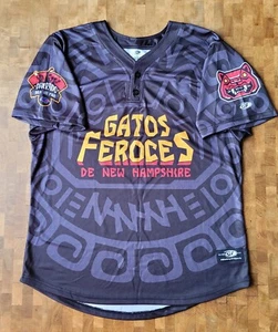 Ot Sports Jersey - NH Fisher Cats - Gatos Feroces - Gray - Picture 1 of 8