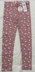 Wonder Nation. Girls Leggings XS (4-5) Cotton Blend Pink Flowers Twins Triplets - Picture 1 of 3