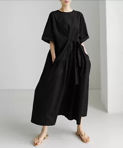 Damen Urban Arty schwarz Design einzigartig kantig locker fließend Sommer Shirt Kleid 12 - Bild 1 von 24