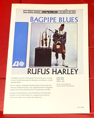 Rufus Harley Bagpipe Blues Album Cover Art PICTURE / PRINT 7.5" x 5.5" Jazz - Image 1 of 3