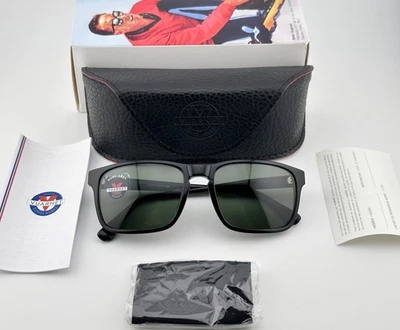 Gafas de sol Vuarnet VL 1619 0006 BELVEDERE negras brillantes, lentes de vidrio gris puro 54 mm Foto 1 de 4