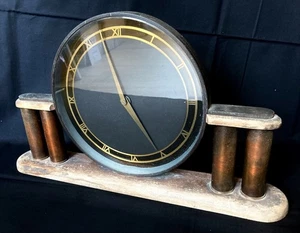 Original Vintage DESK CLOCK - GLASS - COPPER - FOR RESTORATION - DESIGN - 1940s - Picture 1 of 23