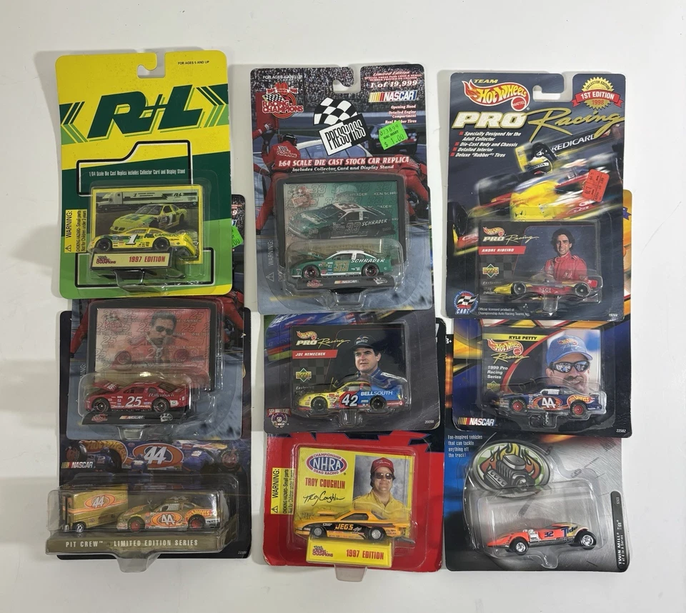 Lot 9 VTG Racing Champions Hot Wheels Pro Racing/Racing NASCAR MIXED YEARS NIP - Image 1 of 4