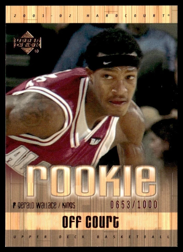 2001-02 Upper Deck Hard Court Rookie Off Court Gerald Wallace Rookie 0653/1000 - Image 1 of 2