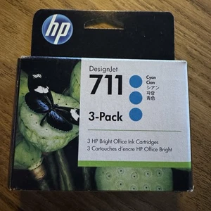 NEU HP DesignJet 711 CYAN 3er-Pack Büro Tintenpatrone CZ134A Ablaufdatum 06/2021 - Bild 1 von 4
